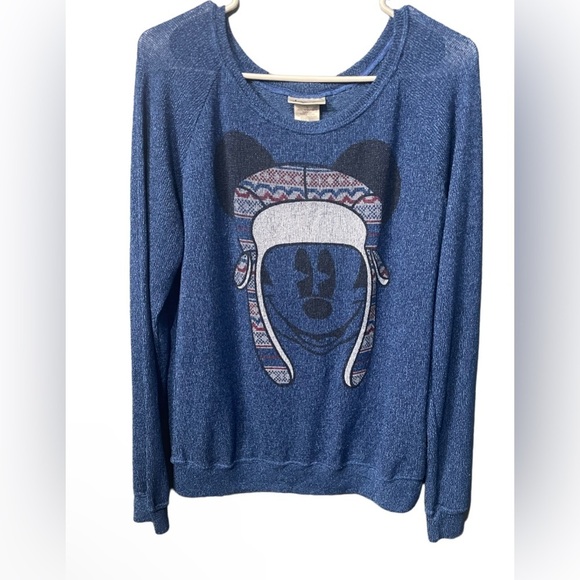 Disney Sweaters - Disney Parks Mickey Mouse in Winter Hat Sweater,Color:Blue,Size L